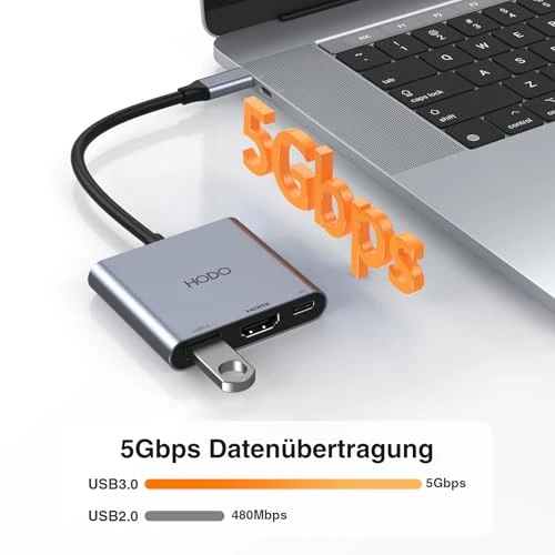 HODO USB C HDMI Adapter, USBC Digital AV Multiport Hub