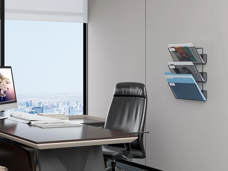 EasyPAG 3 Fächer Strapazierfähig Metall A4 Zeitschriftenhalter Wand Zeitschriften Wandhalter Aktenablage Dokumentenhalter Hängend Magazin Organizer Flyerhalter Prospektspender,Schwarz