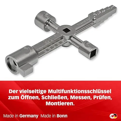 Multipick Universalschlüssel Set [magnetische Aufsätze] Schaltschrankschlüssel - Multifunktionsschlüssel Mini- 10 Profile inkl. Adapter - Universal Vierkantschlüssel - 3 Kant Schlüssel