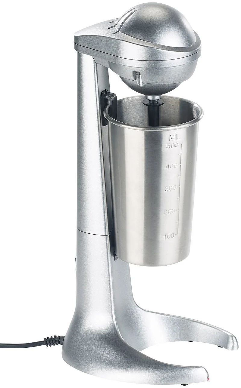 Rosenstein & Söhne Milchshaker: Elektrischer Drink-Mixer mit Edelstahl-Becher, 65 Watt (Milchshaker elektrisch, Milchshake Mixer, Shake)