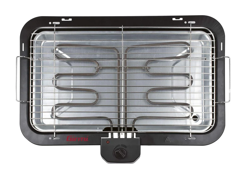 Girmi BQ2100 Grill mit Stand, 2200 W, große Kochfläche 51 x 30 cm, Edelstahl, 51 x 30 cm, Schwarz