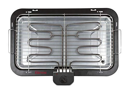 Girmi BQ2100 Grill mit Stand, 2200 W, große Kochfläche 51 x 30 cm, Edelstahl, 51 x 30 cm, Schwarz