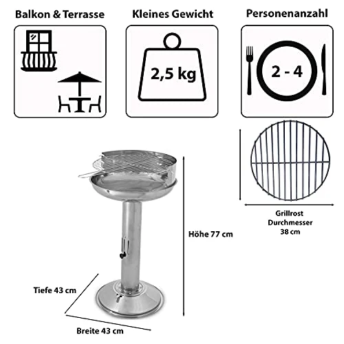 ACTIVA Holzkohlegrill Augsburg I Premium Holzkohle Grill inkl. hochwertigem & verchromtem Grillrost I Robuster Kohlegrill für EIN einzigartiges Grillerlebnis