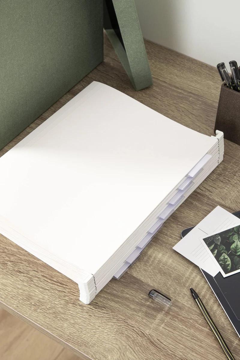 BIGSO 8er-Set Hängemappen inklusive Labels – Hängehefter aus Karton für die JOHAN Ordnungsbox – praktische Dokumentenaufbewahrung für Rechnungen, Rezepte oder Anleitungen – weiß