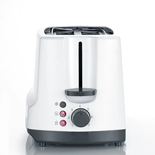 SEVERIN Doppel-Langschlitztoaster, mit Brötchenaufsatz, zum Toasten, Auftauen und Erwärmen, 1.400 W, Kunststoff, Grau, Weiß, AT 2234