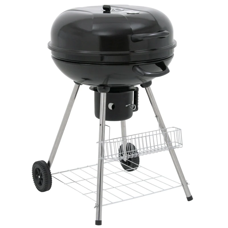BBQ-Toro Kugelgrill Birch 57 cm | Grillfläche Ø 55 cm | Holzkohlegrill mit Deckel und abnehmbaren Aschekasten | schwarz | Rundgrill | BBQ Grill mit Lüftungsschieber, Barbecue Grill Holzkohle
