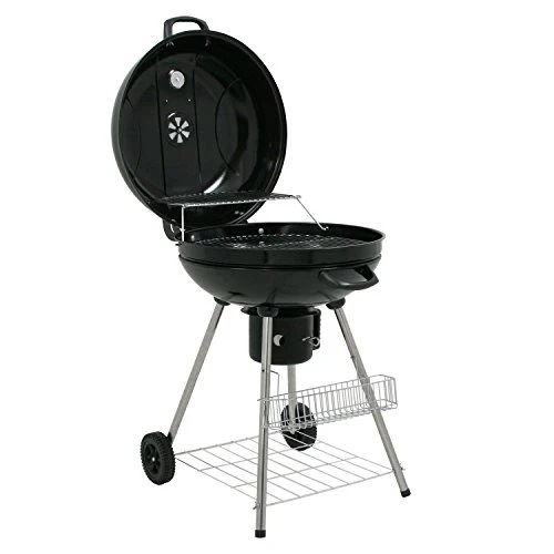 BBQ-Toro Kugelgrill Birch 57 cm | Grillfläche Ø 55 cm | Holzkohlegrill mit Deckel und abnehmbaren Aschekasten | schwarz | Rundgrill | BBQ Grill mit Lüftungsschieber, Barbecue Grill Holzkohle