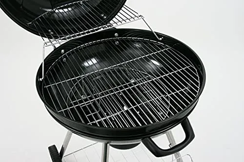 BBQ-Toro Kugelgrill Birch 57 cm | Grillfläche Ø 55 cm | Holzkohlegrill mit Deckel und abnehmbaren Aschekasten | schwarz | Rundgrill | BBQ Grill mit Lüftungsschieber, Barbecue Grill Holzkohle