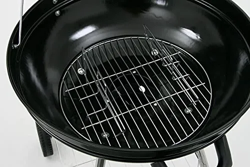 BBQ-Toro Kugelgrill Birch 57 cm | Grillfläche Ø 55 cm | Holzkohlegrill mit Deckel und abnehmbaren Aschekasten | schwarz | Rundgrill | BBQ Grill mit Lüftungsschieber, Barbecue Grill Holzkohle