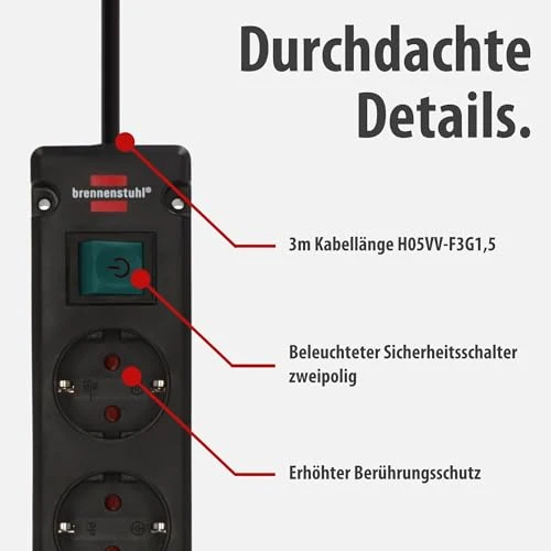 Brennenstuhl Bremounta Steckdosenleiste 6-Fach mit Schalter