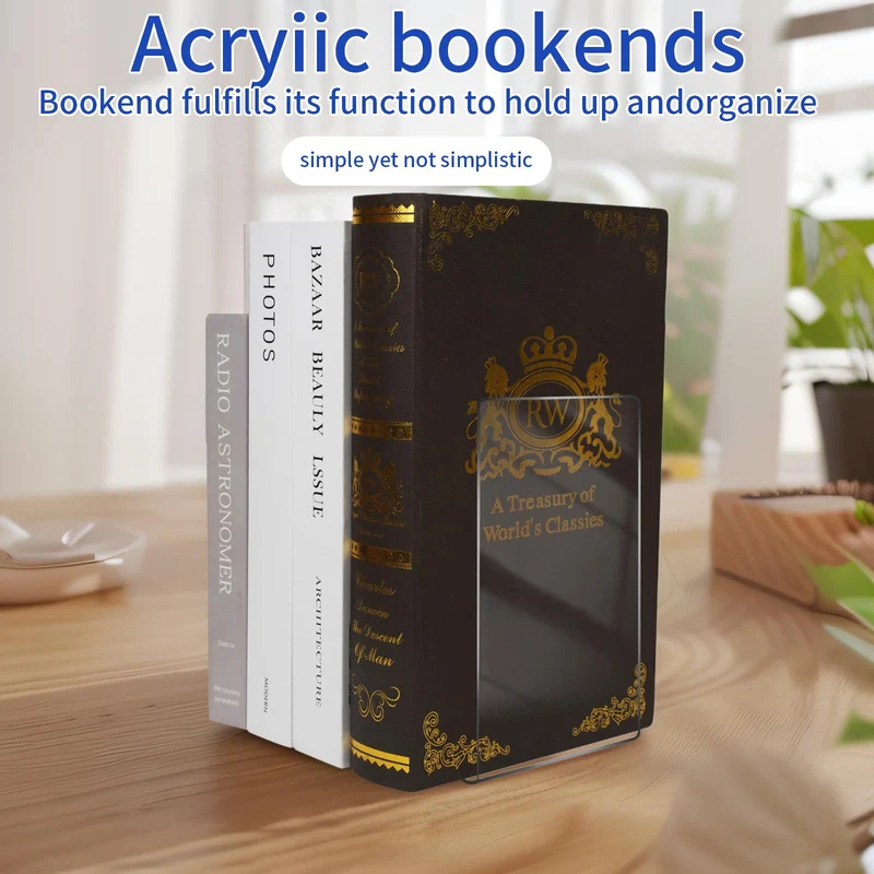 8 Stück Transparenten Acryl-Buchstütze, 32 Stück Anti-Rutsch-Pad-Buchstützen-Set, 3mm verdickt Stück Klarer Buchständer kann für Buchhalter, bücherstütze, Büro-Bücherregale, Bibliotheks-Buchständer