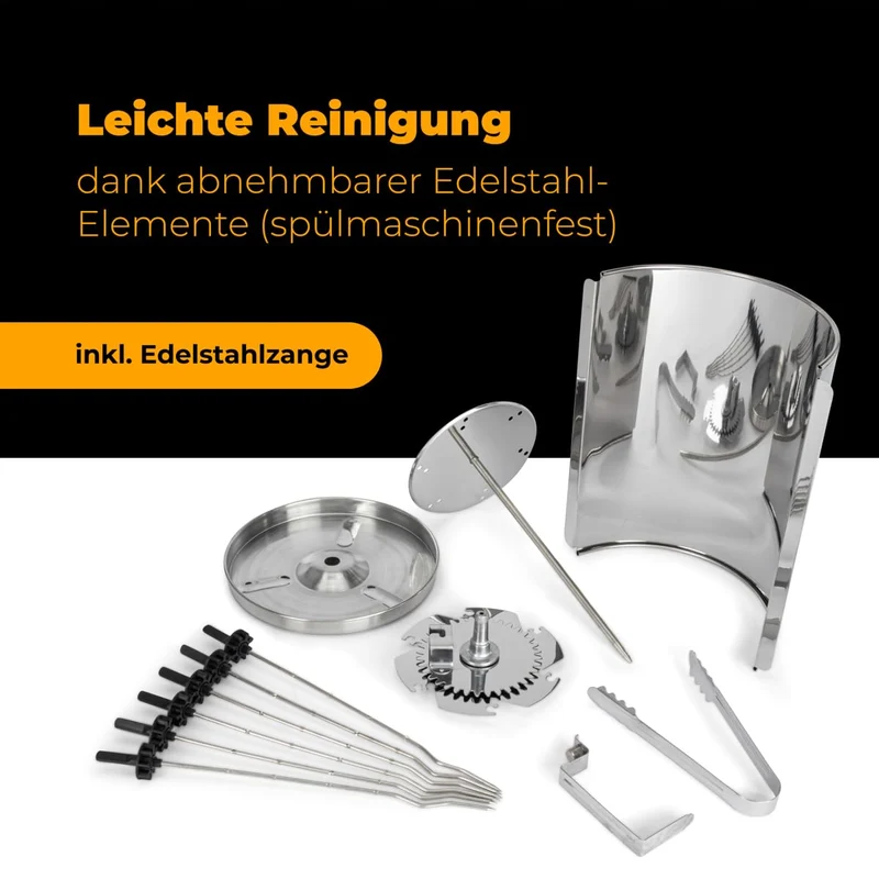 Clatronic® Döner-Vertikal-Multigrill | Multigrill Perfekt für Gyros, Kebab & mehr | Gyrosgrill für Fettfreies Grillen zuhause | Dönergrill Inkl. Drehspieß & 6 Fleischspieße | DVG 3686