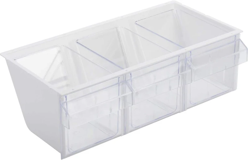 Westmark Schüttengehäuse, Mit drei Schütten, Fassungsvermögen: je 1 l, Kunststoff, Milano, Transparent/Weiß, 76072240