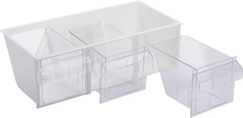 Westmark Schüttengehäuse, Mit drei Schütten, Fassungsvermögen: je 1 l, Kunststoff, Milano, Transparent/Weiß, 76072240
