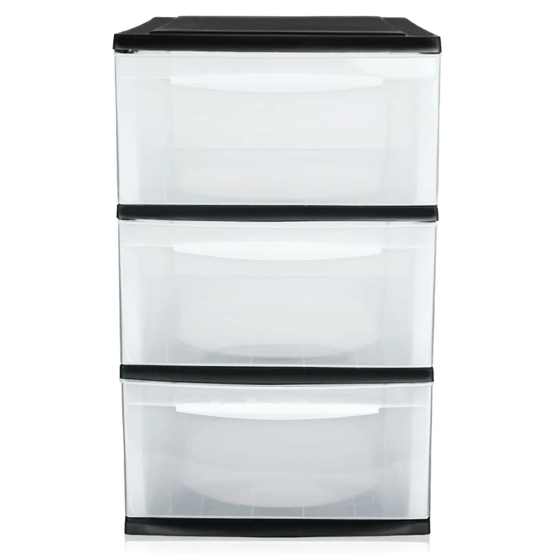 Schubladenbox A4 Schubladenschrank Kunststoff Schreibtisch Organizer mit 3 transparenten Schubladen Aufbewahrungsturm (8,71L Schubladen)