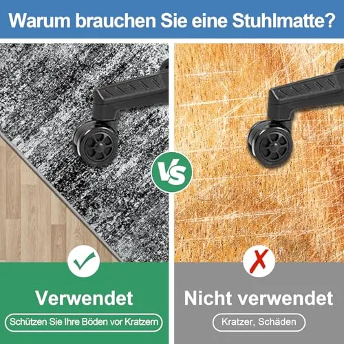 Capslpad rutschfeste Stuhlmatten für Hartholzboden 120x150cm Schwarz Abstrakt Bodenschutzmatte Schreibtischstuhl Unterlage Schreibtisch Teppich für Hartböden Büro Bürostuhl