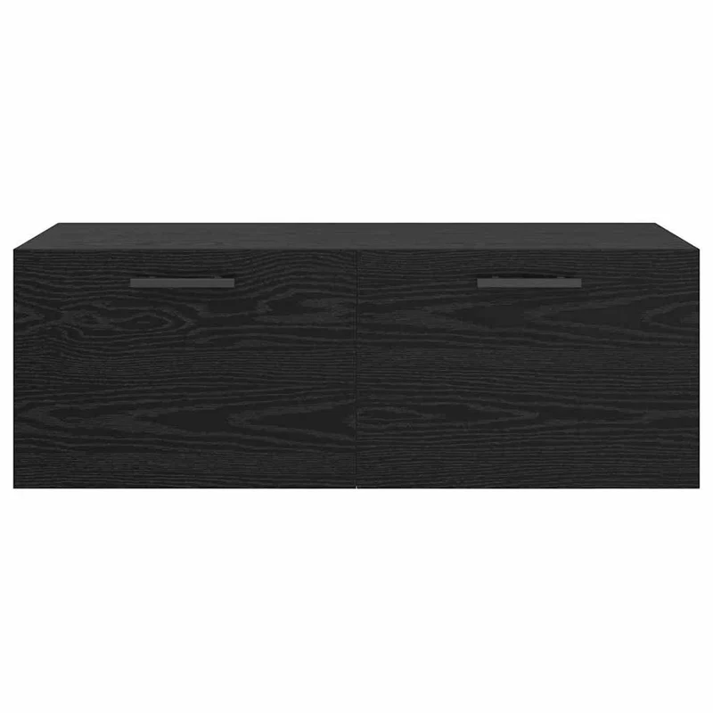 Wandschrank Schwarz Eiche 100x36x35 cm Holzwerkstoff Wandboard mit Staufächern Modernes Design Robust & Langlebig für Bad Schlafzimmer Flur & Home-Office