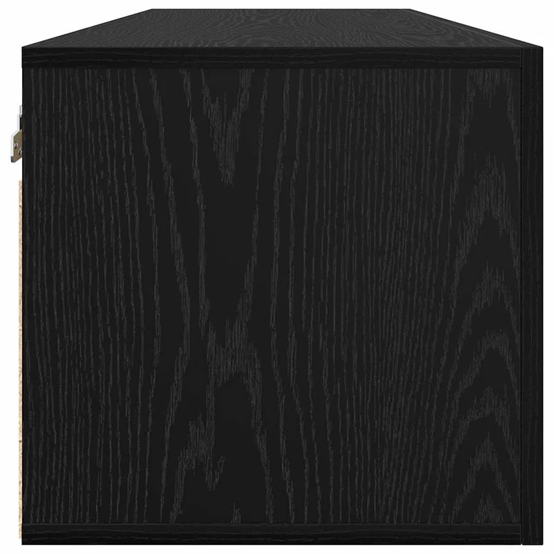 Wandschrank Schwarz Eiche 100x36x35 cm Holzwerkstoff Wandboard mit Staufächern Modernes Design Robust & Langlebig für Bad Schlafzimmer Flur & Home-Office