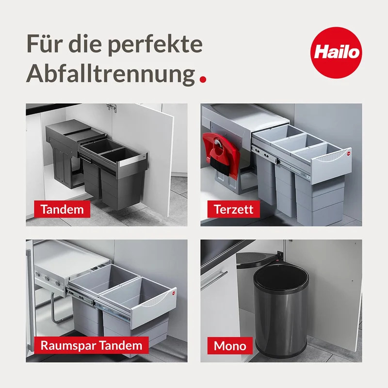 Hailo AS Terzett 10/10/10 dunkelgrau - 3666131 Einbau Abfallsammler