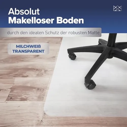 Bodenschutzmatte Bürostuhl 90 x 120 cm milchweiß, Kratzfest, rutschfest