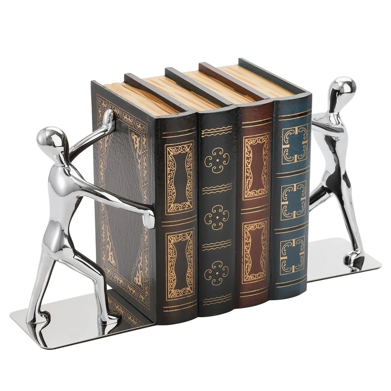 Tebery 1Paar Edelstahl Man Buchstützen, rutschfest, dekorative Buchstützen für Zuhause, Büro, Bibliothek, Schule
