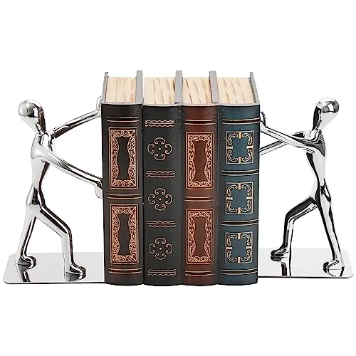 Tebery 1Paar Edelstahl Man Buchstützen, rutschfest, dekorative Buchstützen für Zuhause, Büro, Bibliothek, Schule