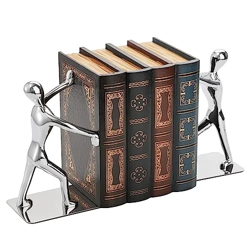 Tebery 1Paar Edelstahl Man Buchstützen, rutschfest, dekorative Buchstützen für Zuhause, Büro, Bibliothek, Schule