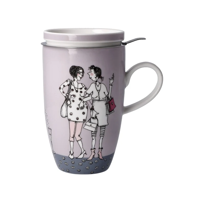 Freundlieb - Ziemlich beste Freundinnen, Goebel, Teetasse mit Deckel und Sieb, Bunt