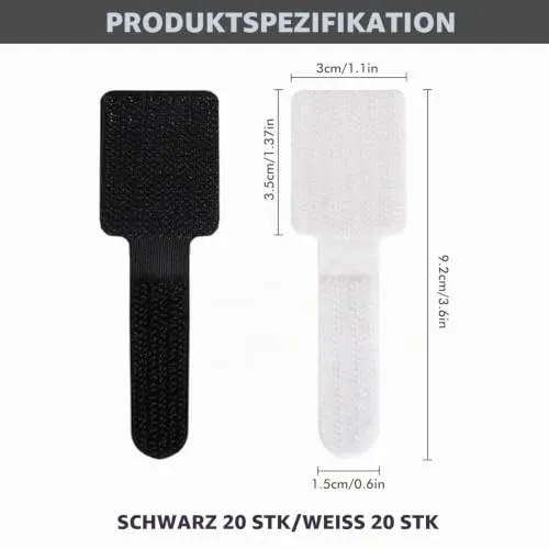 40 Stück Cable Management Schreibtisch, Kabel Organizer Unter Dem Schreibtisch, wiederverwendbare Nylon Kabelmanagement für Schreibtisch, Kabelhalter Selbstklebend Nachttisch, Ladekabeln