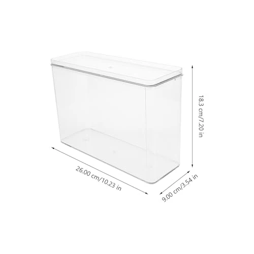 STOBAZA Organizer Schmal aus Acryl mit Feuchtigkeitsgeschütztem Großem Fassungsvermögen Transparente Aufbewahrungsbox mit Deckel für Desktop und Zuhause