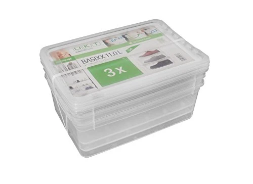 keeeper bea Aufbewahrungsboxen, 3er-Set, 3 x 11 l, Transparent