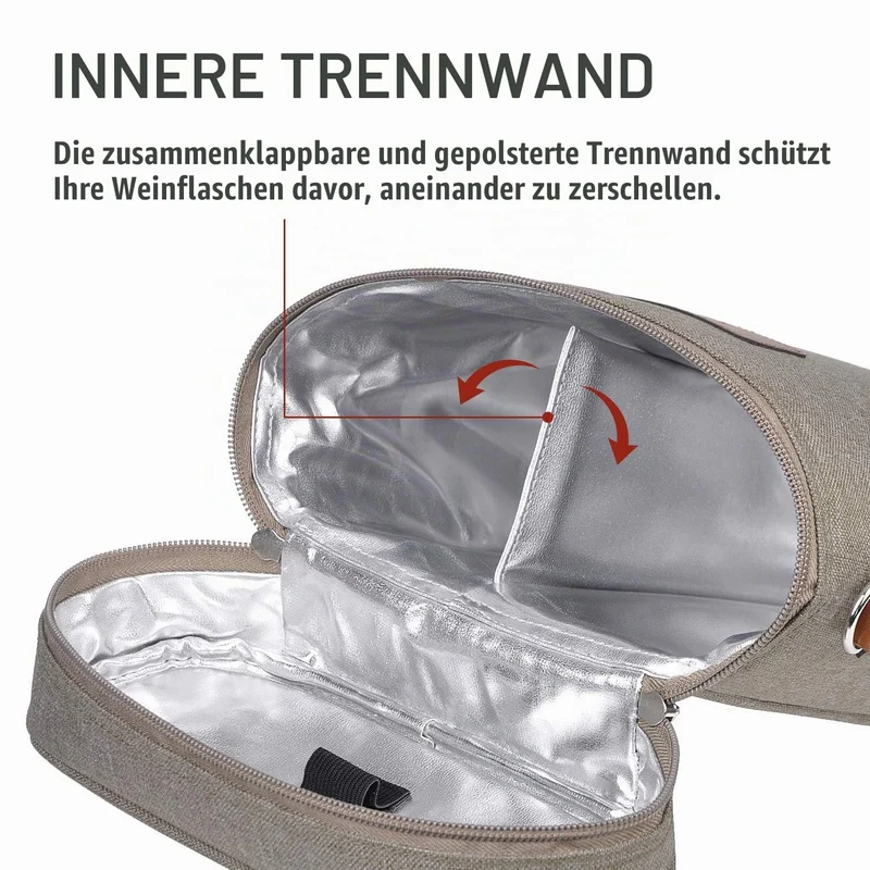Kato Tirrinia Flaschentasche 2 Flasche Kühltasche isolierte Weintasche
