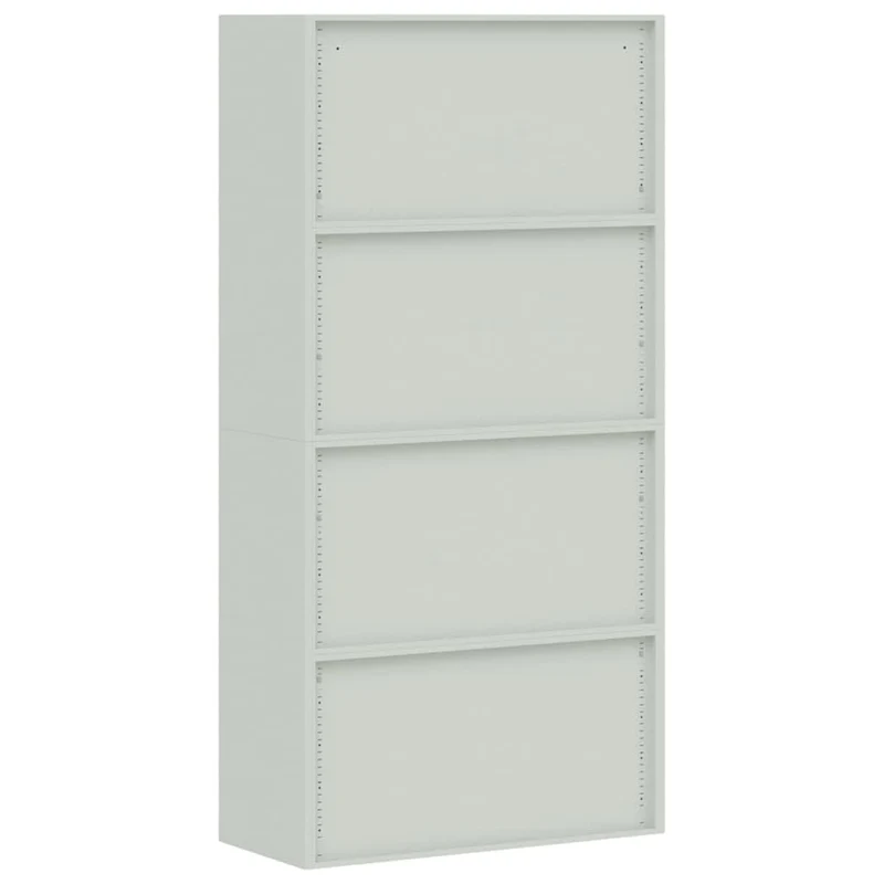 Aktenschrank Hellgrau aus pulverbeschichtetem Stahl 90x40x180 cm mit 4 Einlegeböden abschließbar Büroschrank für Archivierung und Ordnung im Büro, Homeoffice, Arbeitszimmer