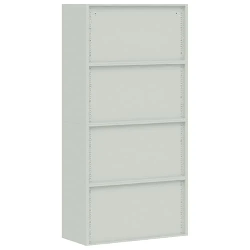 Aktenschrank Hellgrau aus pulverbeschichtetem Stahl 90x40x180 cm mit 4 Einlegeböden abschließbar Büroschrank für Archivierung und Ordnung im Büro, Homeoffice, Arbeitszimmer