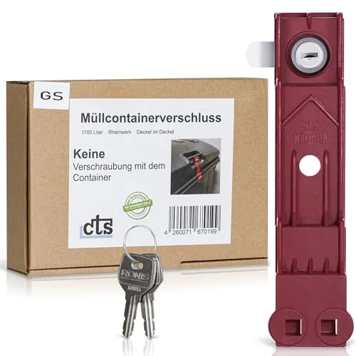 Müllcontainerverschluss, 1100 Liter, für Rheinwerk, Deckel im Deckel, Gleichschließend