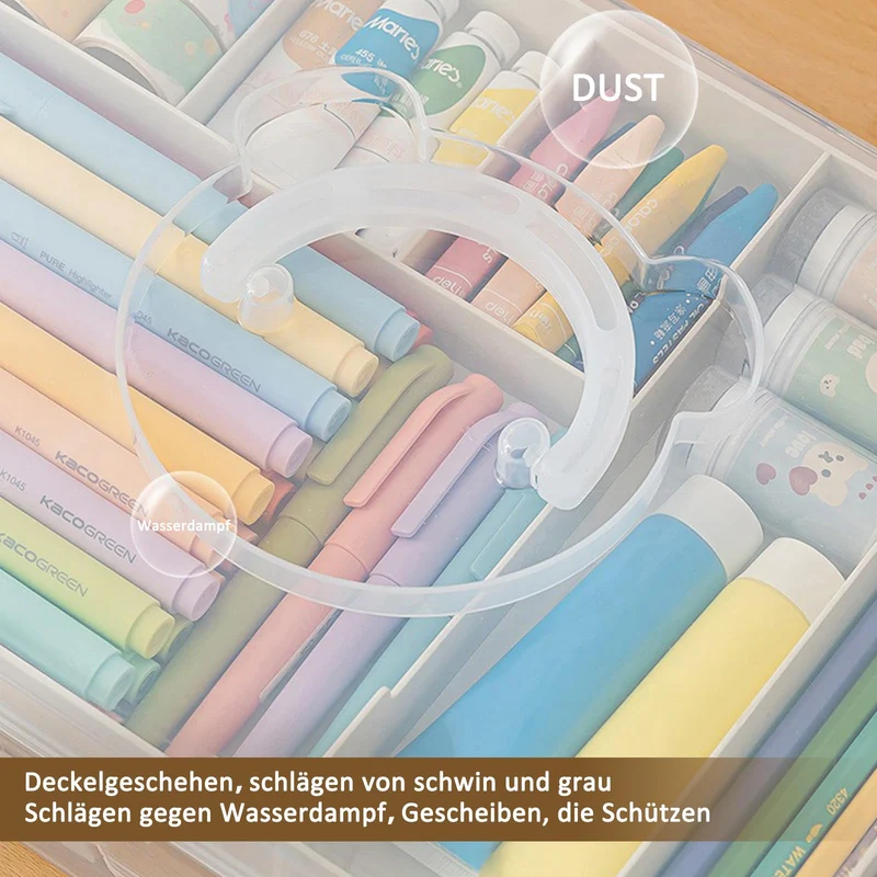 Doppelstöckige Marker-Aufbewahrungsbox aus Kunststoff, Blau