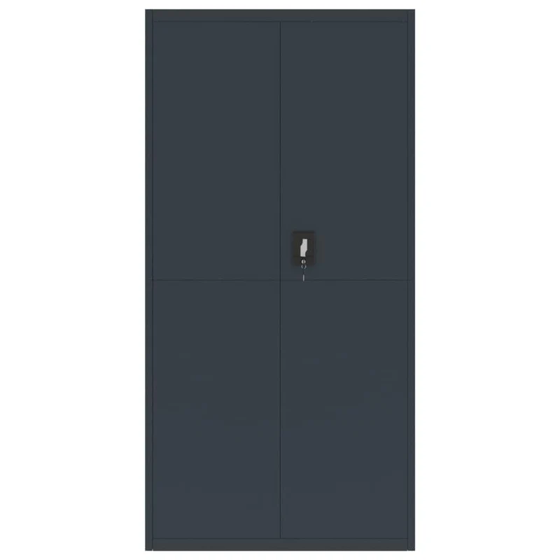 Aktenschrank Anthrazit aus pulverbeschichtetem Stahl 90x40x180 cm mit 4 Einlegeböden abschließbar für Büro und Homeoffice zur sicheren Aufbewahrung von Akten und Ordnern