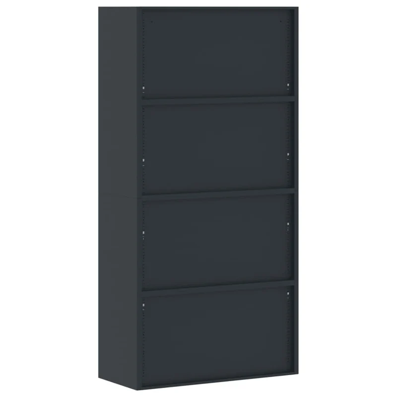 Aktenschrank Anthrazit aus pulverbeschichtetem Stahl 90x40x180 cm mit 4 Einlegeböden abschließbar für Büro und Homeoffice zur sicheren Aufbewahrung von Akten und Ordnern