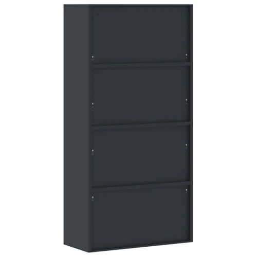 Aktenschrank Anthrazit aus pulverbeschichtetem Stahl 90x40x180 cm mit 4 Einlegeböden abschließbar für Büro und Homeoffice zur sicheren Aufbewahrung von Akten und Ordnern
