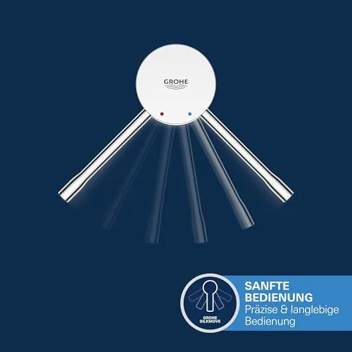 GROHE Essence, Waschtischarmatur, wassersparend (Wasserhahn für das Bad, 19cm hoch, Badarmatur mit langlebiger Oberfläche, einfache Installation am Waschbecken), chrom, 23463001