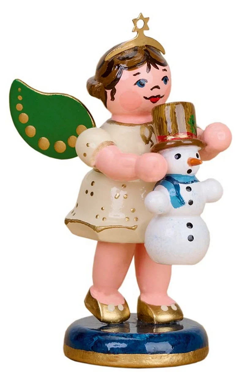 Hubrig Volkskunst 'Engel mit Schneemann 6,5cm'