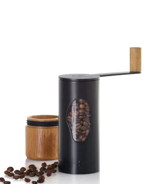 Adhoc 'Kaffeemühle "Mrs.Bean" Edelstahl schwarz/Akazienholz mit Kurbel'