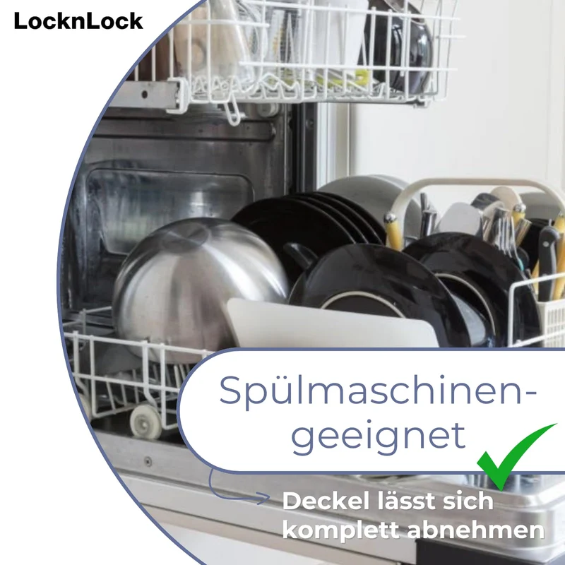 LocknLock PP Classic Küchen Caddy mit Klappdeckel | 5L | 25,7 x 15,7 x 19,1 cm | Schüttdose | Aufbewahrungsbox für Lebensmittel | Müslispender