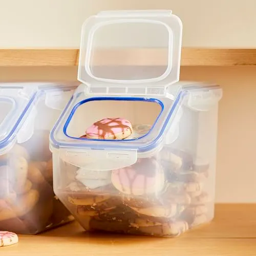 LocknLock PP Classic Küchen Caddy mit Klappdeckel | 5L | 25,7 x 15,7 x 19,1 cm | Schüttdose | Aufbewahrungsbox für Lebensmittel | Müslispender