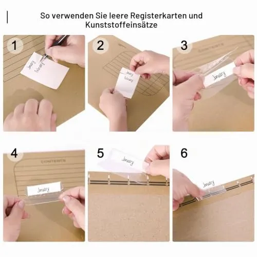 25 Stück Hängemappen A4 für Hängeregistratur & Hängeordner, Kraft