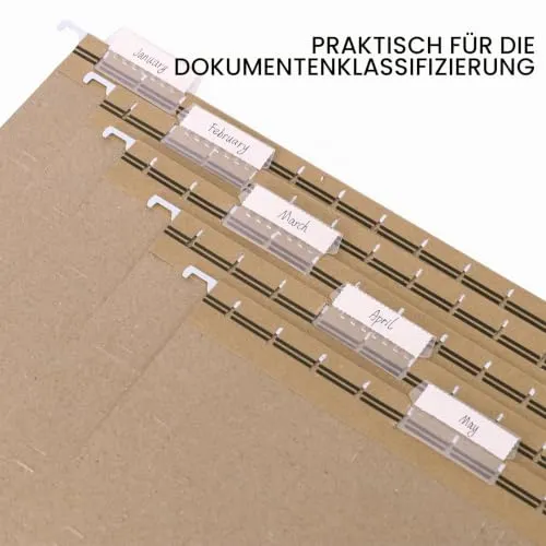 25 Stück Hängemappen A4 für Hängeregistratur & Hängeordner, Kraft
