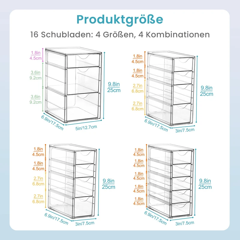 Vtopmart Schreibtisch Organizer mit 16 Schubladen