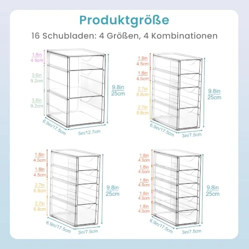 Vtopmart Schreibtisch Organizer mit 16 Schubladen