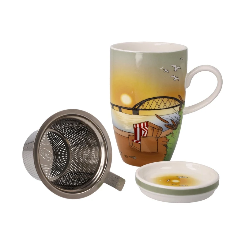 Goebel Scandic Home Wohnaccessoires Teetasse mit Deckel und Sieb 'Seaview' 2023