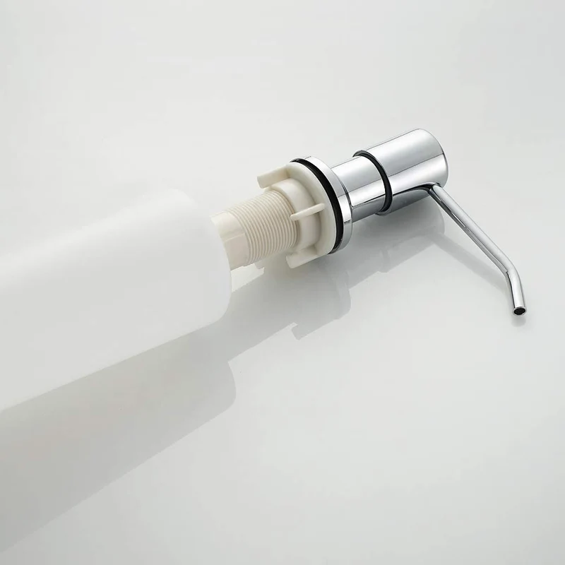 Ibergrif Seifenspender Küche Einbau – Spülmittelspender mit 500 ml Flasche, 360° drehbare Edelstahlpumpe, von Oben befüllbar, ideal für Spülbecken und Küchenspülen, Chrom